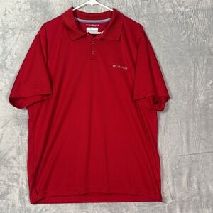 Columbia Maroon Short Sleeve Collared Polo Size XL